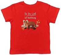 Shopagift Funny Red Panda Kids T-Shirt Lazy Sleeping Nothing Childrens Tee Gift