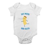 Shopagift Funny Running Baby Vest Eat Pasta Run Fasta Runner Bodysuit Gift White