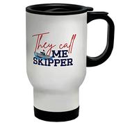 Shopagift Funny Sailing Travel Mug They Call me Skipper Boats Gift Cup