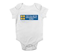 Shopagift Funny Sausage Roll Expert Baby Grow Vest Meat Pie Bodysuit Boys Girls