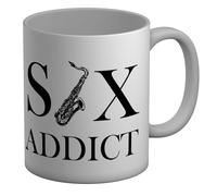 Shopagift Funny Sax Addict Saxophone Music Instrument Mug White 11oz Large Ceramic Cup