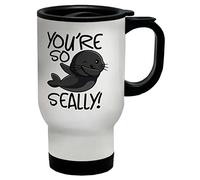 Shopagift Funny Seal Travel Mug You're So Seally Cute Dabbing Seal Gift Cup