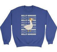 Shopagift Funny Silly Gooose Kids Sweatshirt Goose Geese Joke Gift Jumper Blue