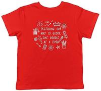 Shopagift Funny Sketch Kids T-Shirt Sketching One Doodle at a Time Childrens Tee Gift Red