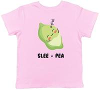 Shopagift Funny Sleepy Kids T-Shirt Slee-Pea Sleep Tired Childrens Tee Gift Light Pink