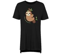 Shopagift Funny Sloth Women's Nightie Slow & Steady Night Shirt Black