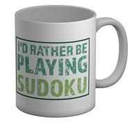Shopagift Funny Sudoku Mug Rather be Playing Numbers Puzzle White 11oz Large Gift Ceramic Cup