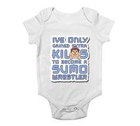 Shopagift Funny Sumo Wrestler Baby Vest I've Only Gained Extra Kilos Bodysuit Gift White