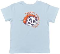 Shopagift Funny Sushi Panda Kids T-Shirt That's How I Roll Childrens Tee Boys Girls Light Blue