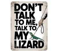 Shopagift Funny Talk To My Lizard Metal Poster Wall Tin Sign Man Cave Shed Bar Bedroom Home Kitchen - A4