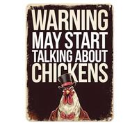 Shopagift Funny Talking about Chickens Metal Poster Wall Tin Sign Man Cave Shed Bar Bedroom Home Kitchen - A5