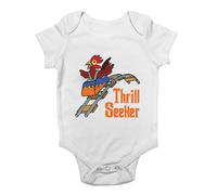 Shopagift Funny Thrill Seeker Baby Vest Theme Park Roller Coaster Train Bodysuit Boys Girls