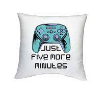 Shopagift Funny Video Gaming Cushion Cover Just Five more Minutes Game Gamer Gift - 40cm x 40cm