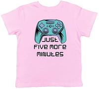 Shopagift Funny Video Gaming Kids T-Shirt Just Five More Minutes Game Gamer Childrens Tee Gift