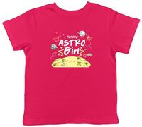 Shopagift Future Astro Girl Kids T-Shirt Astronaut Planets Space Stars Rocket Childrens Tee Boys Girls Pink