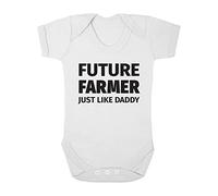 Shopagift Future Farmer Just Like Daddy Cute Boys and Girls Baby Vest Bodysuit (White, 0-3 Months)
