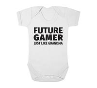 Shopagift Future Gamer Just Like Grandma Cute Boys and Girls Baby Vest Bodysuit (3-6 Months, White)