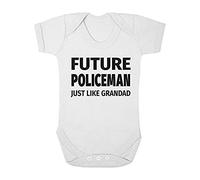 Shopagift Future Policeman Just Like Grandad Cute Boys and Girls Baby Vest Bodysuit White