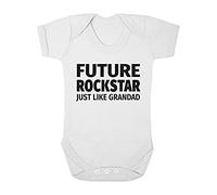 Shopagift Future Rockstar Just Like Grandad Cute Boys and Girls Baby Vest Bodysuit