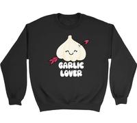 Shopagift Garlic Lover Sweatshirt Celebrating all Things Garlic Unisex Jumper Black