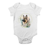 Shopagift German Shepherd Baby Vest Pet Dog Lover Guardian Angel Bodysuit Gift White