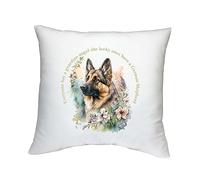 Shopagift German Shepherd Cushion Cover Pet Dog Lover Guardian Angel Gift Bedroom Lounge Accessory - 40cm x 40cm