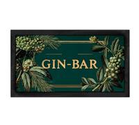 Shopagift Gin Bar Green Emerald Rustic Bar Mat Runner Pub Gift for Home Garden Man Cave Pub Bar