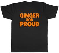 Shopagift Ginger and Proud Mens T-Shirt Redhead Auburn Tee Black