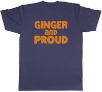 Shopagift Ginger and Proud Mens T-Shirt Redhead Auburn Tee Navy Blue