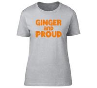 Shopagift Ginger and Proud Womens T-Shirt Redhead Auburn Ladies Tee Grey