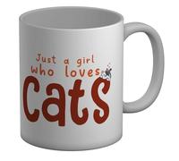 Shopagift Girl Who Loves Cats Mug Kitten Neko Feline White 11oz Large Ceramic Cup