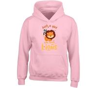 Shopagift Girl Who Loves Lions Kids Hoodie Jungle Leo Forest Hoody Hooded Top Boys Girls Pink