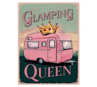 Shopagift Glaming Queen Pink Caravan Metal Poster Wall Tin Sign Man Cave Shed Bar Bedroom Home Kitchen - A5