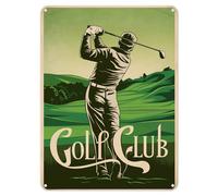 Shopagift Golf course swing clubs tee putting driver irons fairway green hole ball par handicap tournament Metal Poster Wall Tin Sign Man Cave Shed Bar Bedroom Home Kitchen - A5