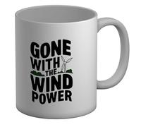 Shopagift Gone with The Wind Mug Funny Wind Mill White 11oz Large Ceramic Cup