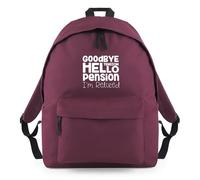 Shopagift Goodbye Tension Hello Pension I'm Retired Backpack Rucksack 18 Litres Capacity - 42cm x 31cm x 21cm