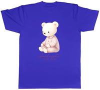 Shopagift Goodnight Baby Bear Mens T-Shirt Teddy Bear in Pyjamas Tee Blue