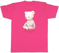 Shopagift Goodnight Baby Bear Mens T-Shirt Teddy Bear in Pyjamas Tee Pink