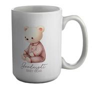 Shopagift Goodnight Baby Bear Mug Teddy Bear in Pyjamas White 15oz Large Ceramic Cup