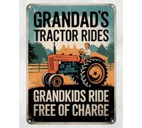 Shopagift Grandad's Tractor Rides Metal Poster Wall Tin Sign Man Cave Shed Bar Bedroom Home Kitchen - A3