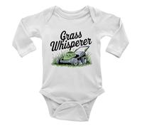 Shopagift Grass Whisperer Funny Lawn Mower Gardening Baby Grow Vest Bodysuit Boys Girls L/S