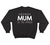 Shopagift Greatest Mum in The World Unisex Long Sleeve Jumper Sweater Sweatshirt Black