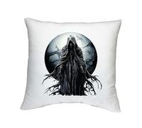 Shopagift Grim Reaper Cushion Cover Gothic Moon Death Skeleton Gift Bedroom Lounge Accessory - 40cm x 40cm