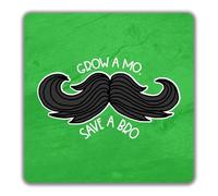 Shopagift Grow a Mo Save a Bro 2 Pack Coasters Movember Month - 9cm x 9cm