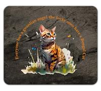 Shopagift Guardian Angel Mouse Mat Pad Lucky Ones have a Bengal Cat 24cm x 19cm