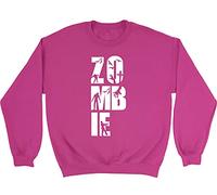Shopagift Halloween Costume Idea Zombie Boys Girls Top Day of the Dead Kids Childrens Jumper Sweatshirt Pink