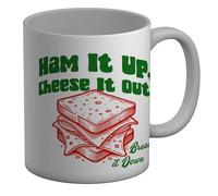 Shopagift Ham It Up, Cheese It Out, Bread it Down Sandwich Mug White 11oz Large Ceramic Cup
