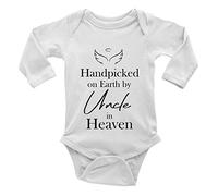 Shopagift Hand Pick by My Uncle in Heaven Long Sleeve Baby Vest Bodysuit White
