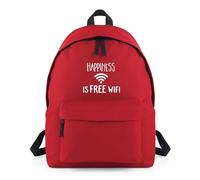 Shopagift Happiness Is Free Wifi Internet Wi-Fi Backpack Rucksack 18 Litres Capacity - 42cm x 31cm x 21cm