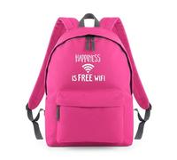 Shopagift Happiness Is Free Wifi Internet Wi-Fi Backpack Rucksack 18 Litres Capacity - 42cm x 31cm x 21cm